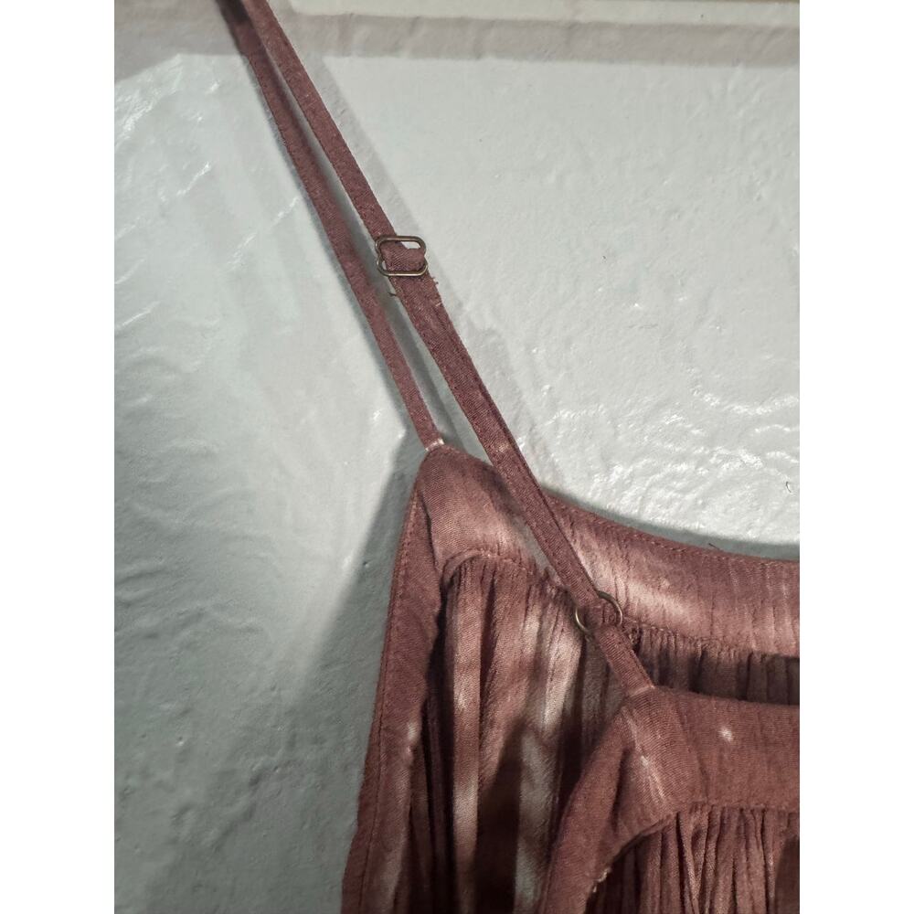 Mora Tie Dyed Brown Cream Boho Maxi Dress One Size - Picture 4 of 6
